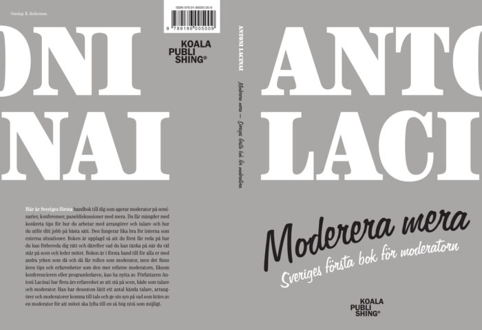 Antoni Lacinai: Moderera mera – sveriges första bok för moderatorn (Meetings International Publishing), omslag