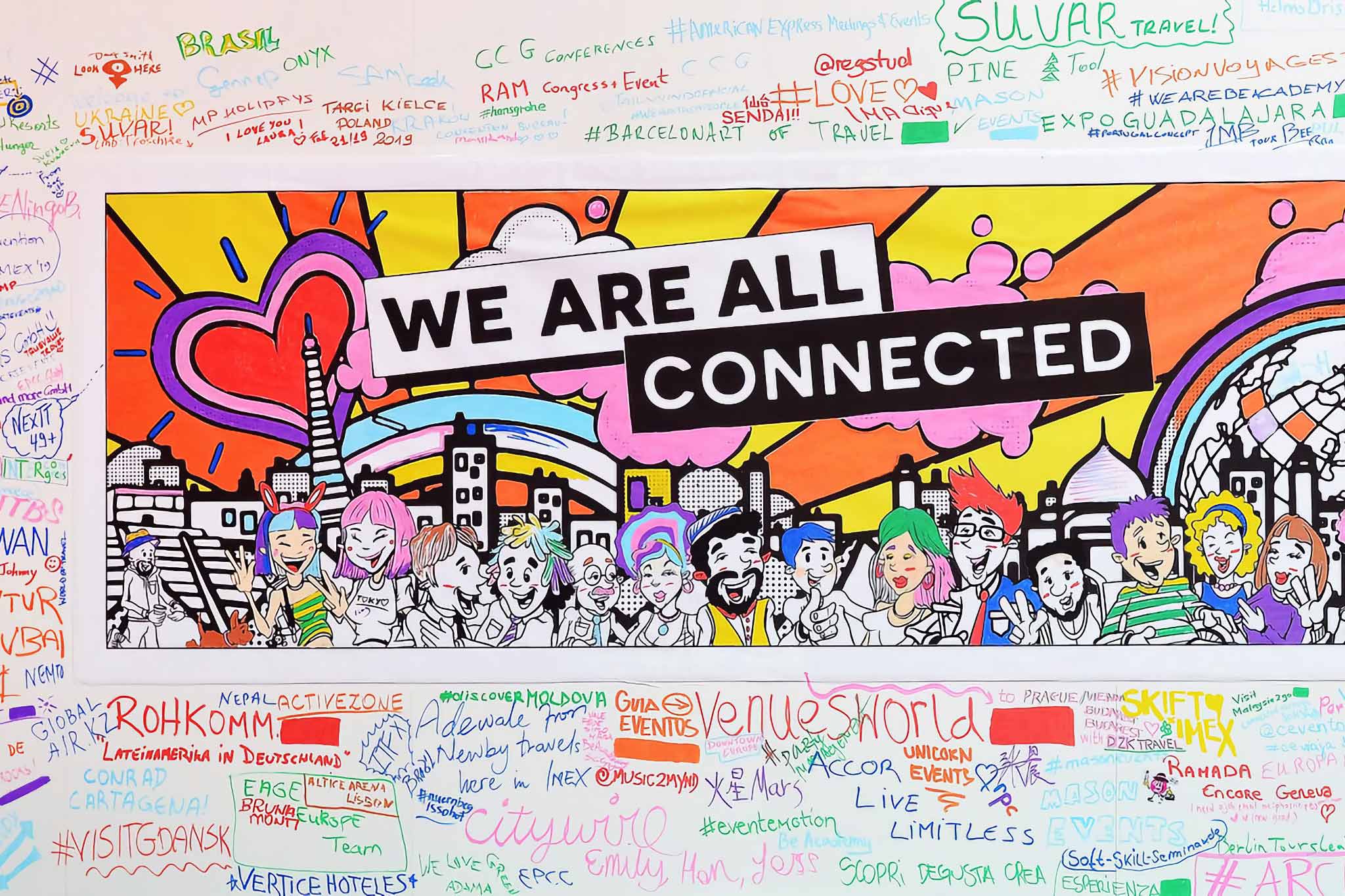 Imex America “We are all connected” mural