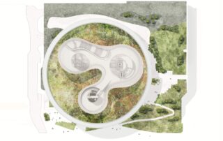 World of Volvo site plan, showing a top-view of the the buildings and their surroundings.